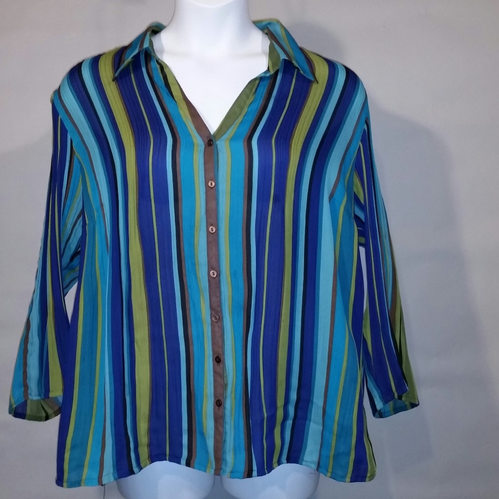 Sunny Leigh 2x Blue Stripe Poly